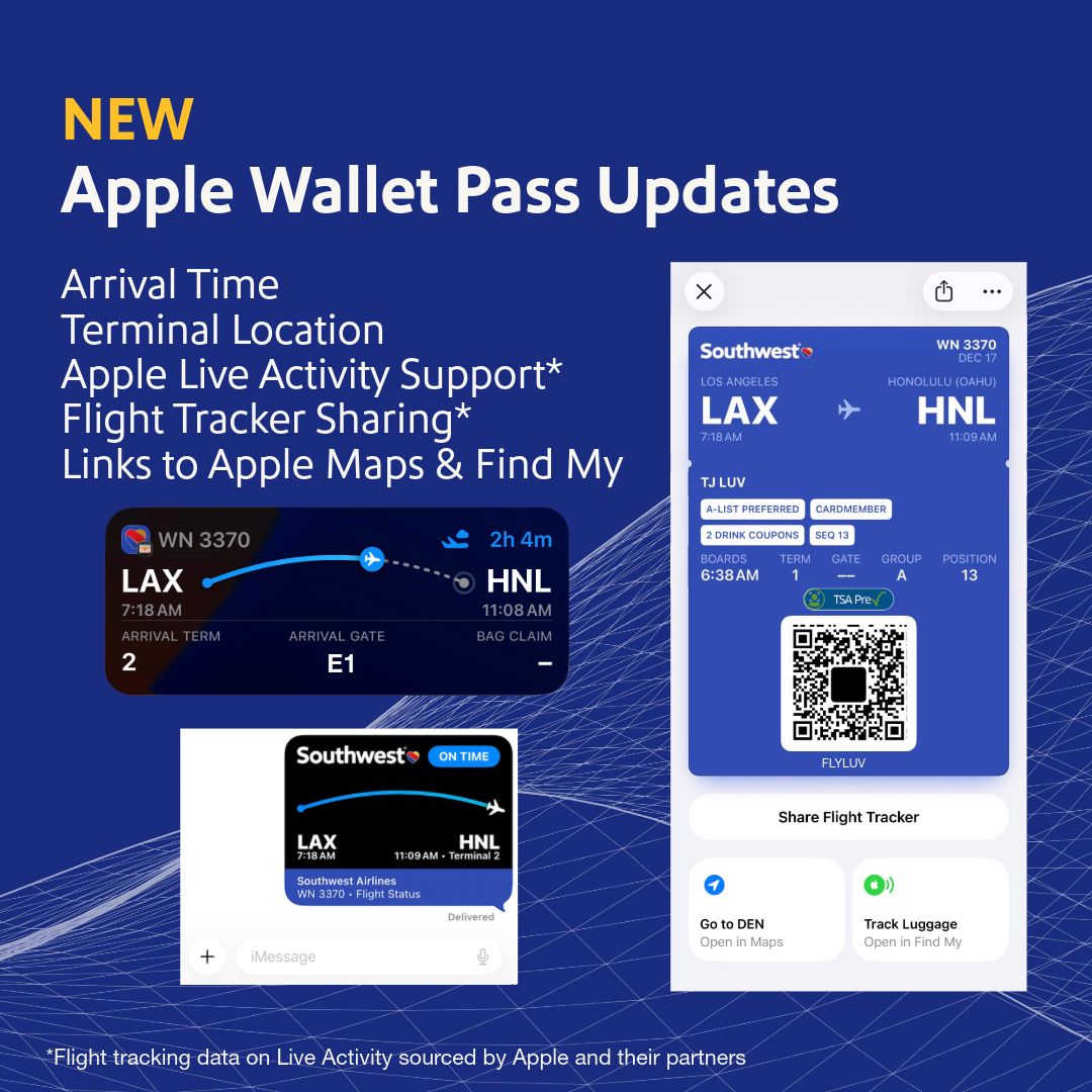 Apple Wallet boarding pass with Live Activities