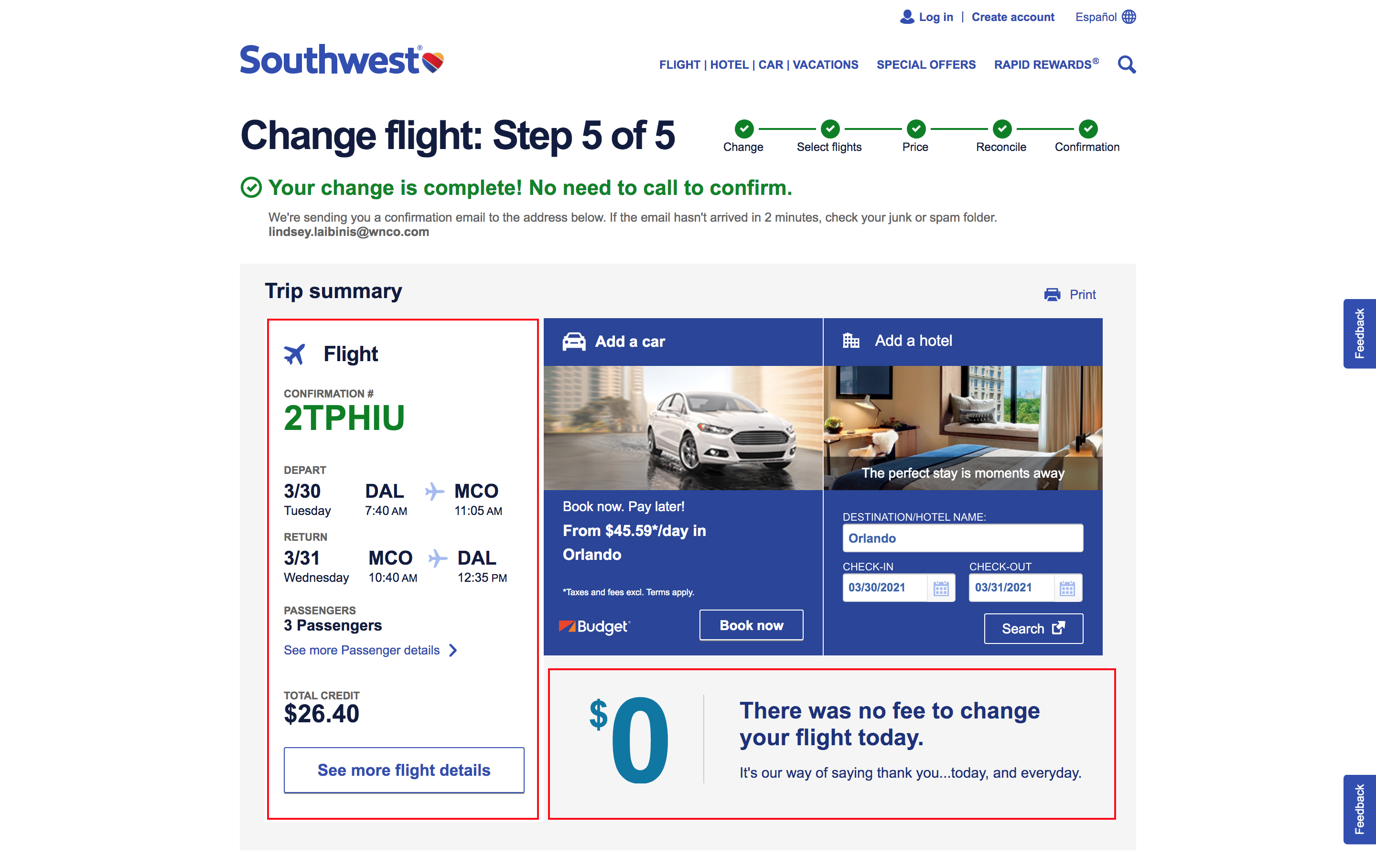Improved change flow interface