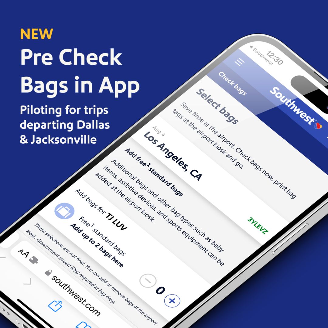 Digital bag pre-check feature