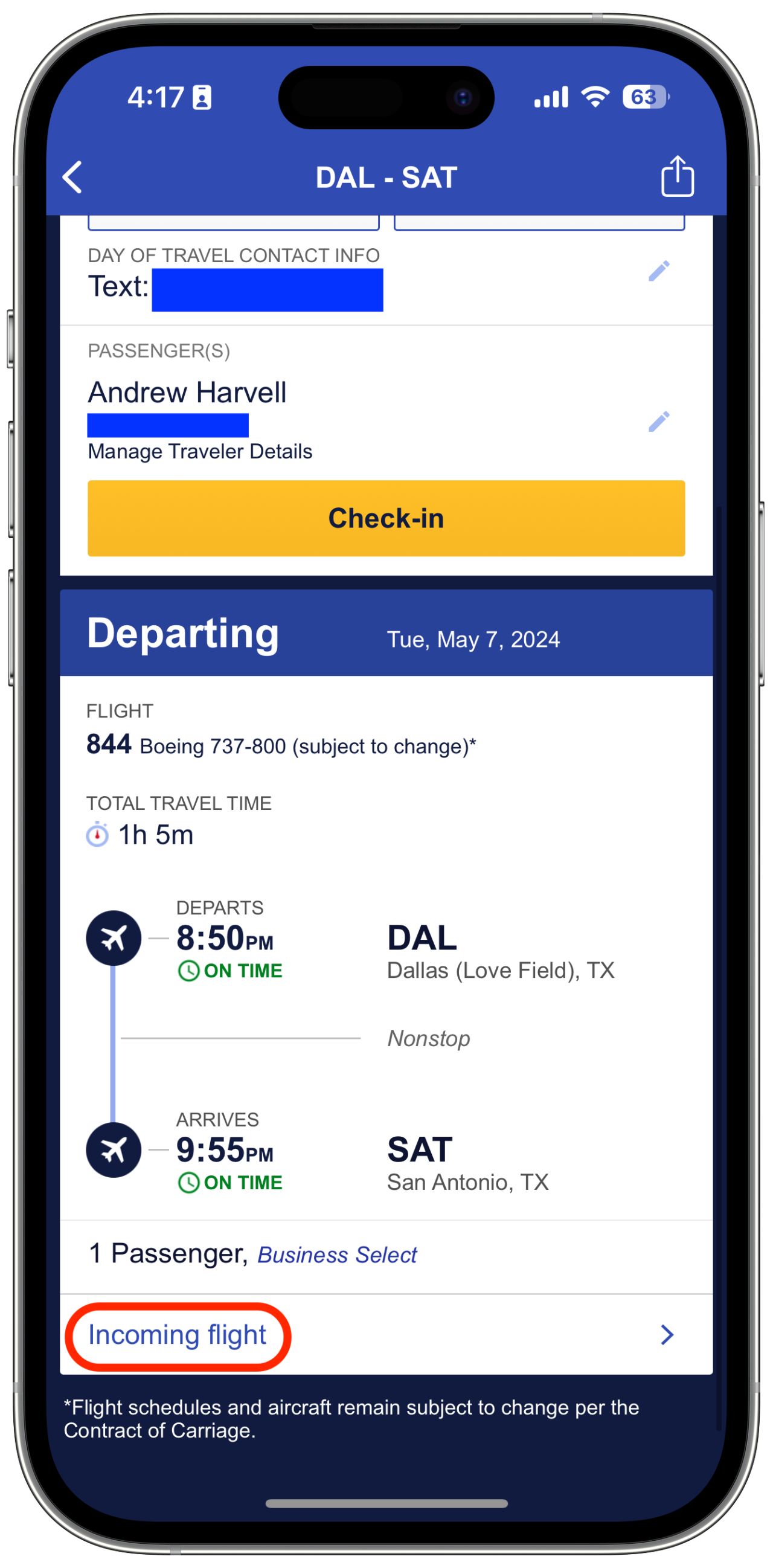 Flight status details