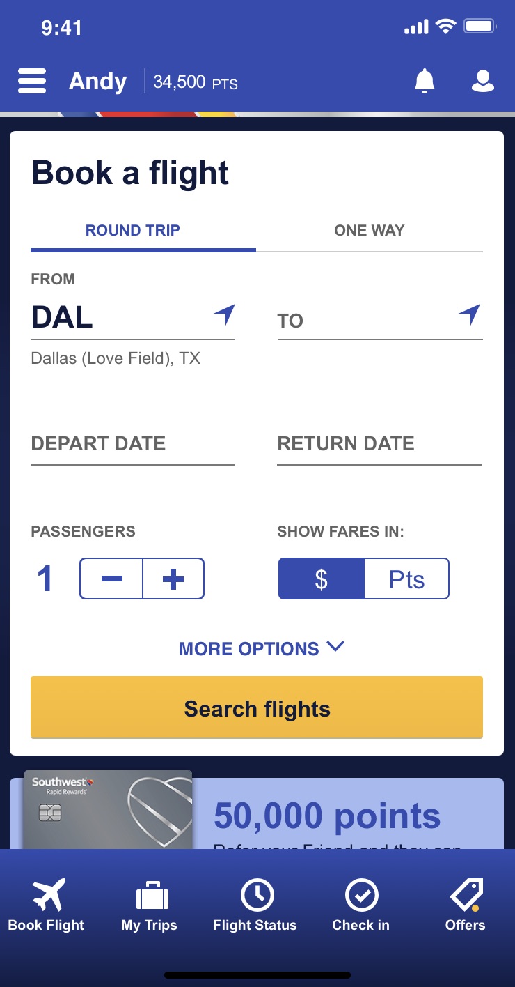 Alert badge on Offers tab