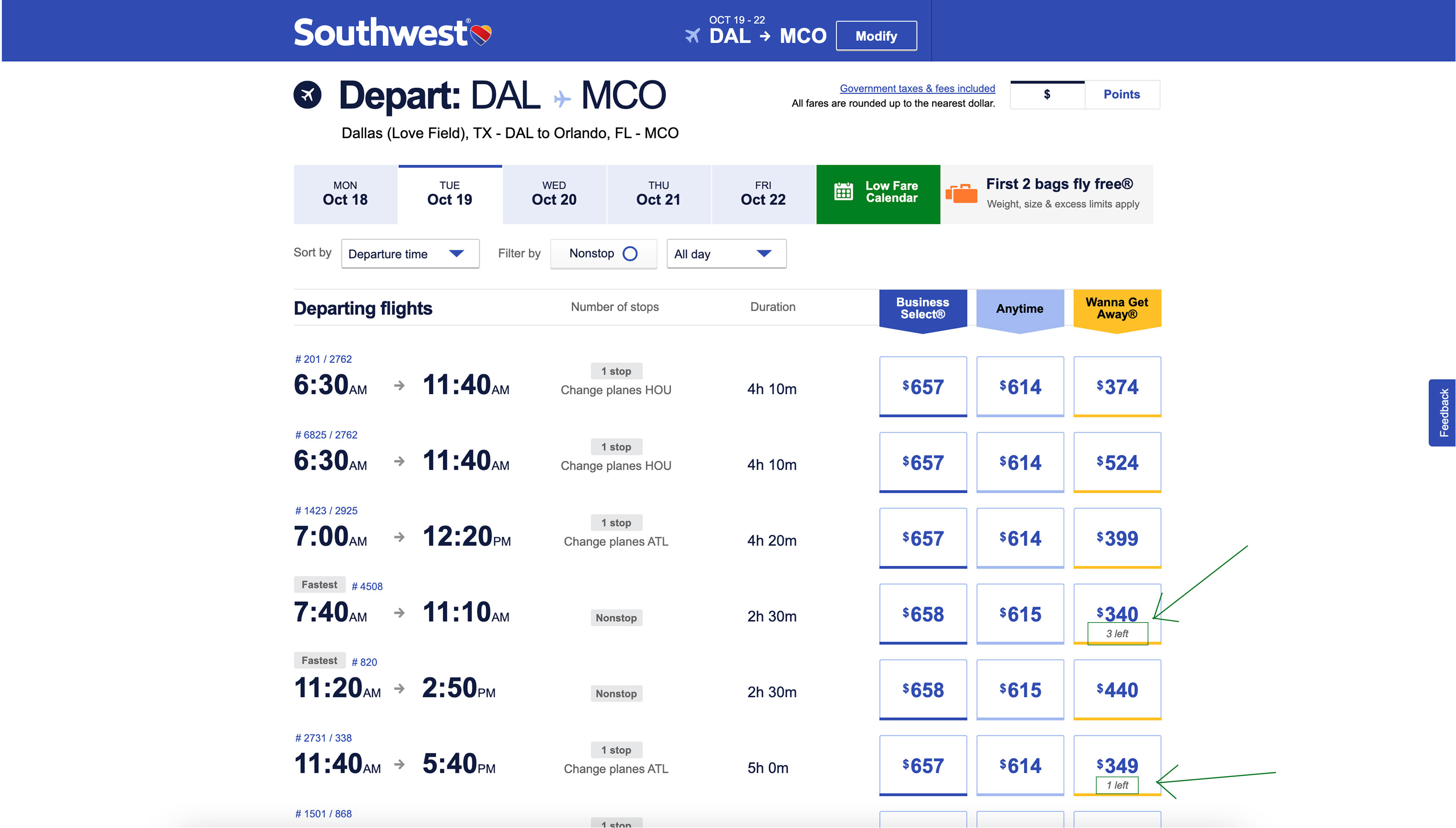 Red inventory messaging