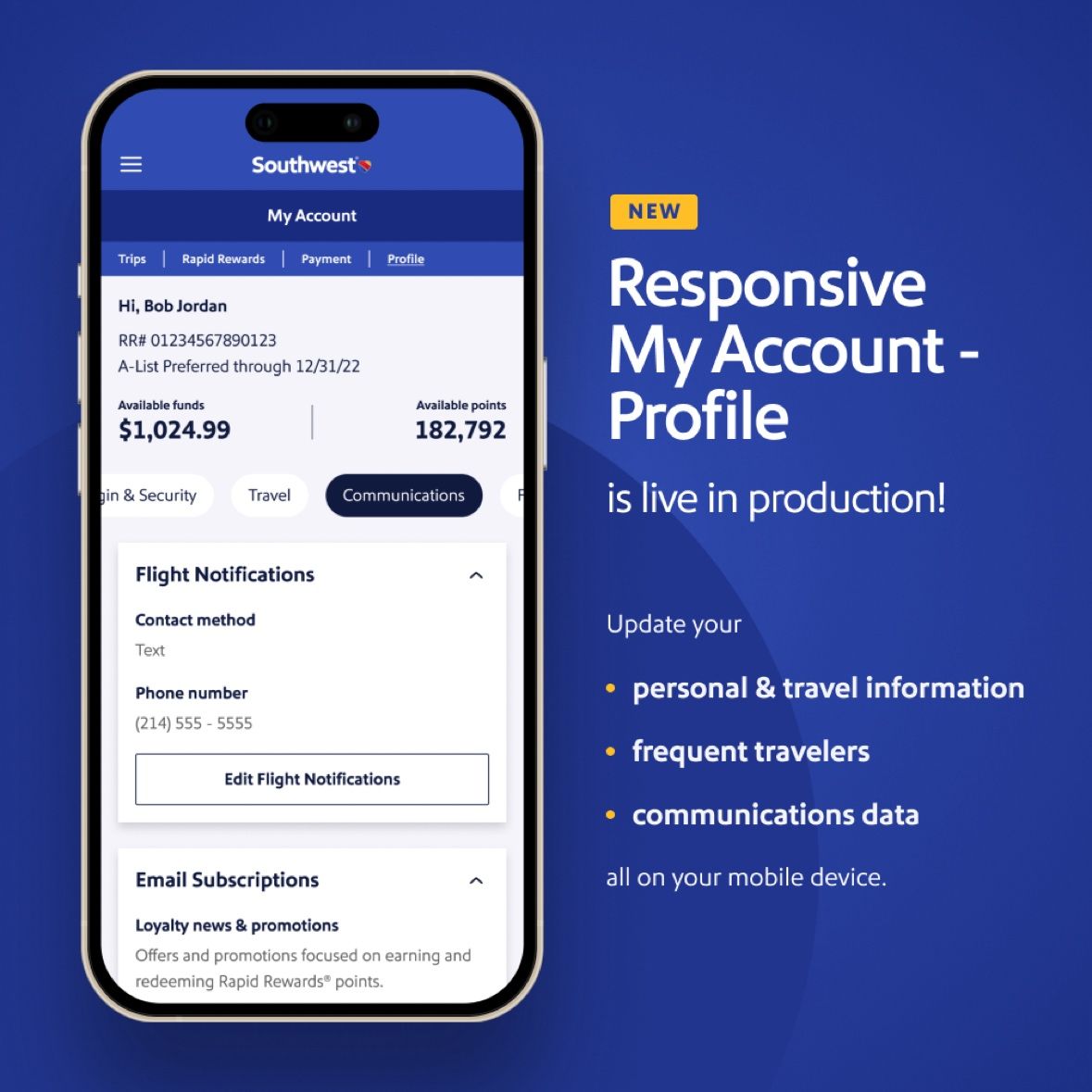 Responsive My Account design
