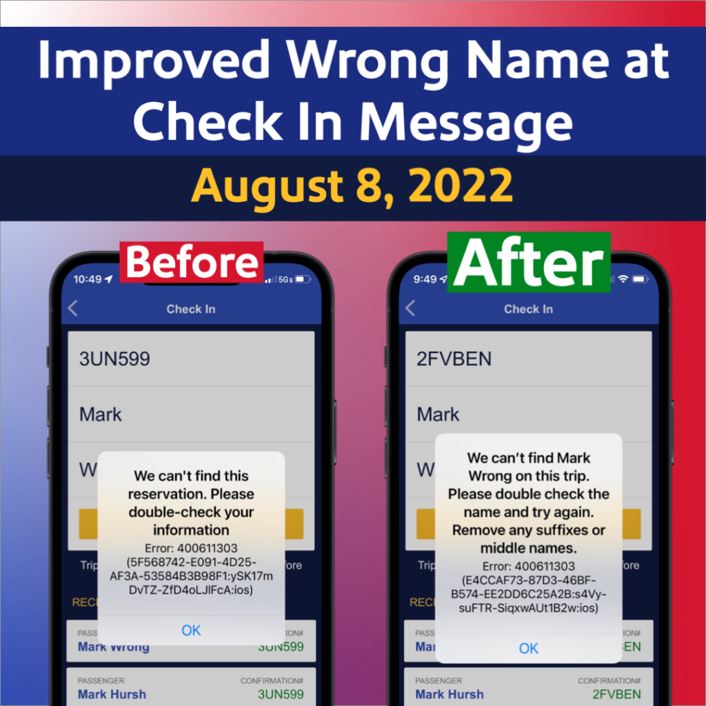 Wrong Name error message